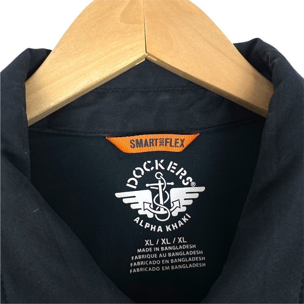 DOCKERS MEN'S Alpha Khaki Smart Flex Black Button Up Long Sleeve Jacket US XL - Picture 5 of 8